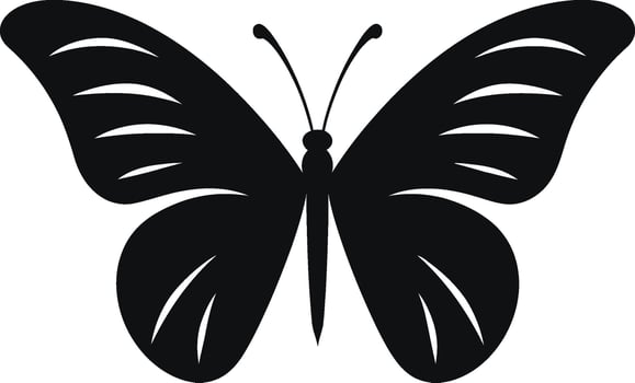 Elegance Takes Wing Butterfly Emblem in Black Noir Beauty in Shadows Monochrome Butterfly Logo vector