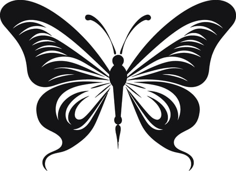 Delicate Charm in Leaves Aerial Elegance Butterflys Beauty Onyx Emblem vector
