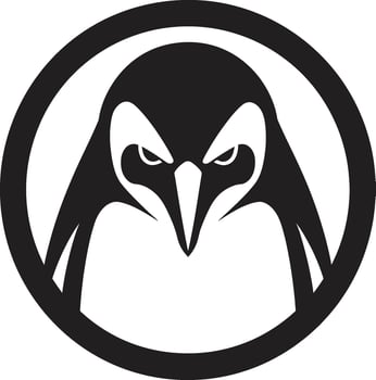 Elegance in Polar Serenity Black Penguin Symbol Monochromatic Beauty in the Arctic Penguin Emblem in Noir vector