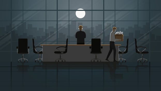 Fired and losing a job, unemployment, financial crisis, economic downturn, jobless, lay off concept. vector