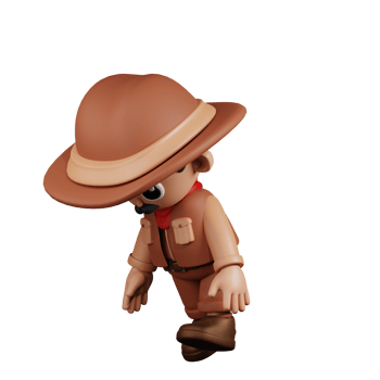 3d Character Cowboy Tired Walk Pose. 3d render isolated on transparent backdrop. png