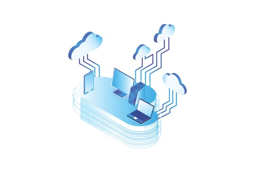 Cloud Storage Isometric vector