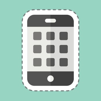 Sticker line cut Applications. related to Communication symbol. Communication. simple design editable. simple illustration vector
