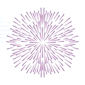 Vector hand drawn sunburst ornament on white