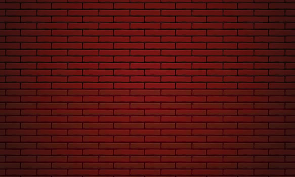 Vector drak red brick wall texture illustration using as background and wallpaper with copy space