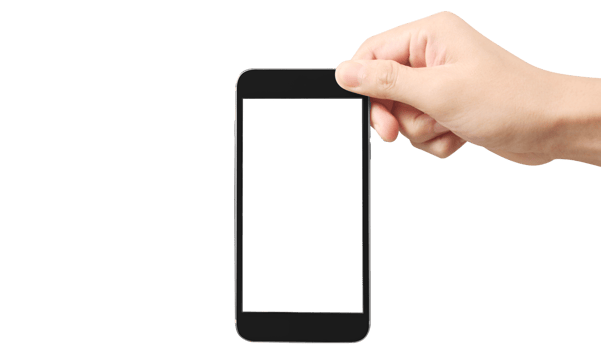 Hand holding new smartphone . Smartphone  png
