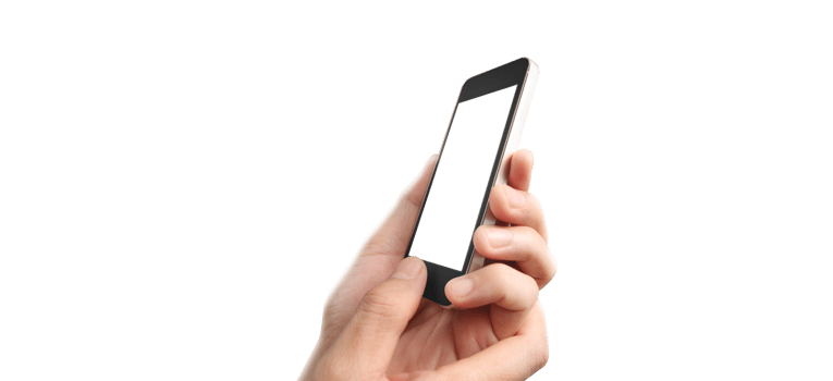 Hand holding new smartphone . Smartphone  png