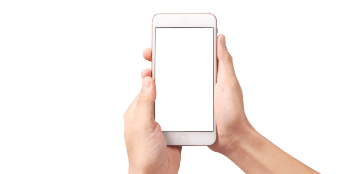 Hand holding new smartphone . Smartphone  png