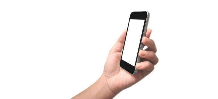 Hand holding new smartphone . Smartphone  png