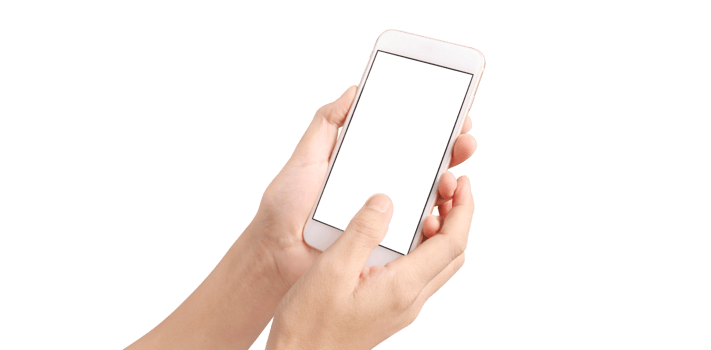Hand holding new smartphone . Smartphone  png