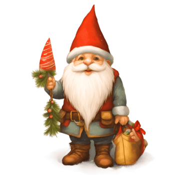 cartoon garden gnome with cute and funny transparent background AI Generated free png