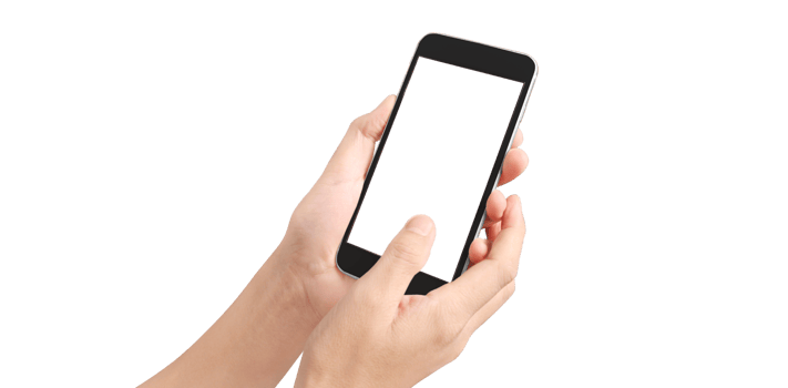 Hand holding new smartphone . Smartphone  png