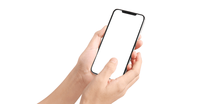 Hand holding new smartphone . Smartphone  png