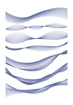 abstract blue wave line vector illustration collection set. abstract element for decoration