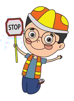 Cute Cartoon Traffic Enforcer Drawing vector