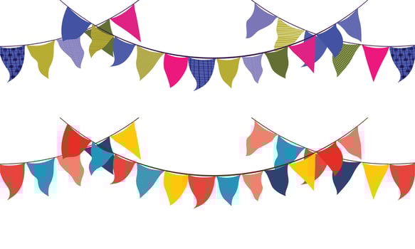 Vector set of carnival, flag garlands for a holiday