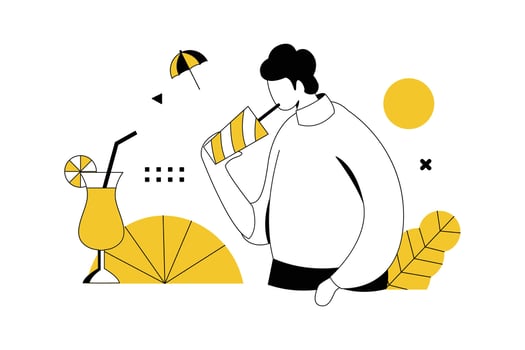 Drink water, Food Vectors Illustration Flat Line