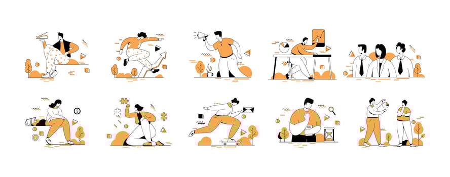 Business Vectors Illustration Flat Line