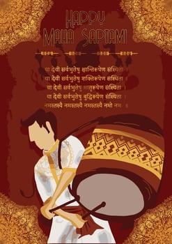 Goddess Maa Durga in Happy Durga Puja, Dussehra, and Navratri Celebration Concept for Web Banner, Poster, Social Media Post, and Flyer Advertising vector