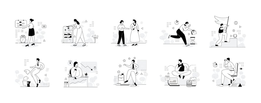 Business Manager Vectors Illustration Flat Line