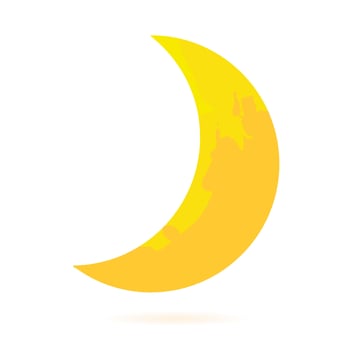 Flat Moon Icon. Night symbol. Vector illustration. EPS10.