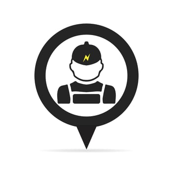 Technician icon with simple silhouette design isolated on white background. vector