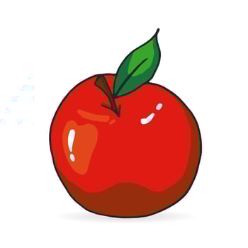 Image of hand drawn apple on white background. vector