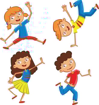Active kids icon symbol, sport, fun vector