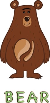 Happy Teddy Bear with big eyes . small  for stock. vector