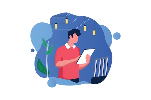 View Report, Vector Business Marketing Line Illustration