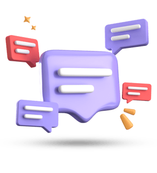 3d rendering of speech bubble, 3D pastel chat with symbol icon set. png