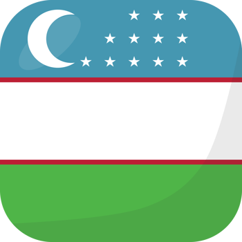 Uzbekistan flag square 3D cartoon style. png