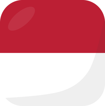 Indonesia flag square 3D cartoon style. png