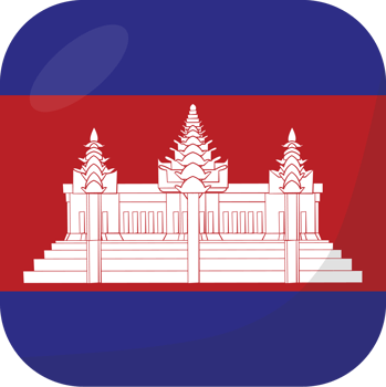 Cambodia flag square 3D cartoon style. png