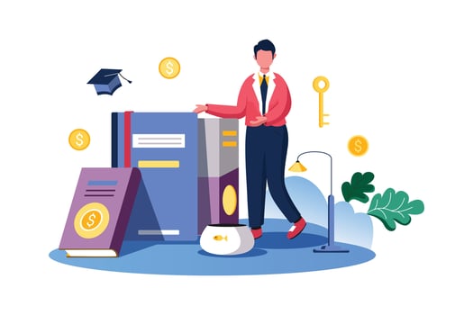 Knowledge Business, Vector Business Marketing Line Illustration Kit