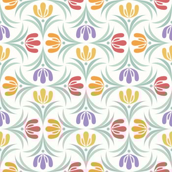 Floral colorful seamless pattern for embroidery, fabric, print, wallpaper. Vector