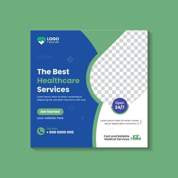 Social media post design. Doctor social media template for promotional purpose. Doctor profile social media post design layout vector
