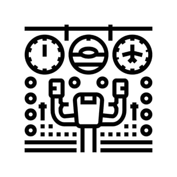instrument panel aircraft line icon vector illustration