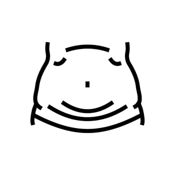 sudden weight gain disease symptom line icon vector illustration