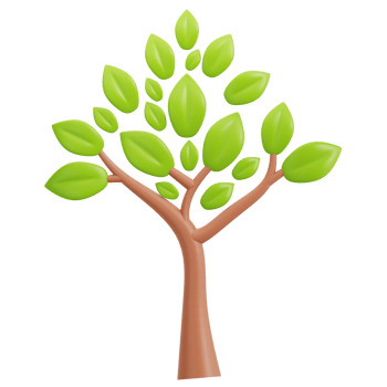tree with leaves 3D Icon png