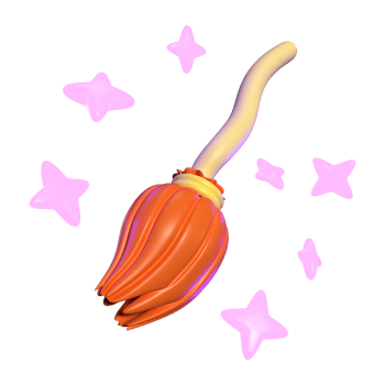 Witch Broom 3D Illustration Icon png
