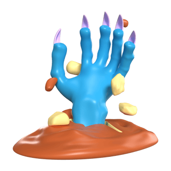 Zombie Hand 3D Illustration Icon png