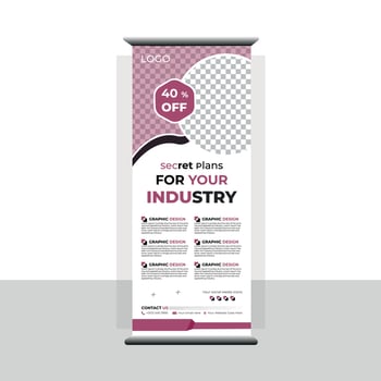 Corporate business rollup banner template vector