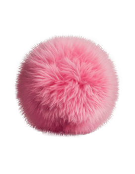 Pink fur ball isolated on transparent background, created with generative AI png