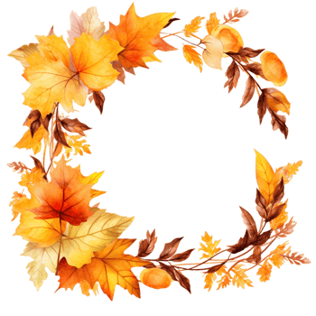 Beautiful Autumn Frame isolated transparent background ai generative png