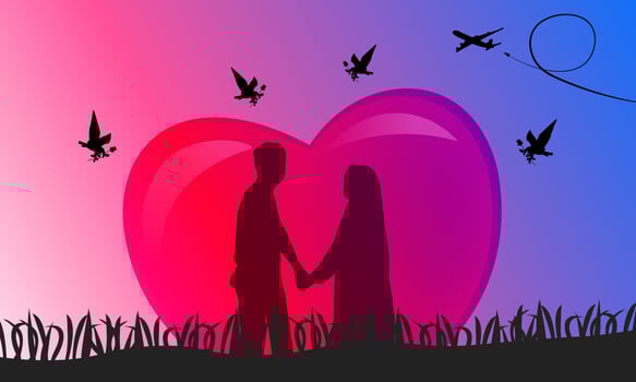 background illustration design about love and affection. for wallpapers, greeting cards, flyers, covers. romantic moment. editable vector