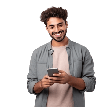 Smiling Young Middle Eastern Man With Digital Tablet In Hands isolated png