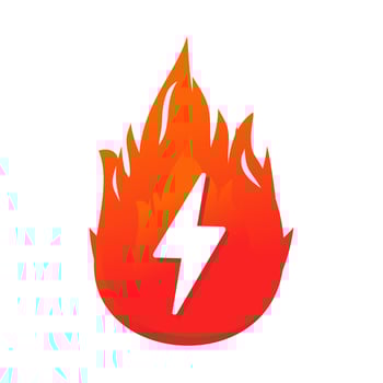 Lightning fire symbol. Illustration vector