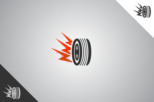Wheel and rims logo. Minimal and modern logotype. Auto garage dealership brand identity design elements. Perfect logo for business related to automotive industry. Isolated background. Vector eps 10.