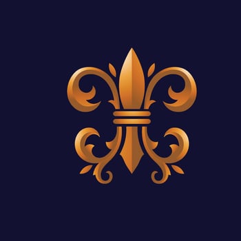 Golden Fleur-de-lis symbols as vector